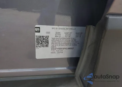 2023 Chevrolet Bolt Euv Fwd Lt from USA, damaged, VIN 1G1FY6S03P4149002